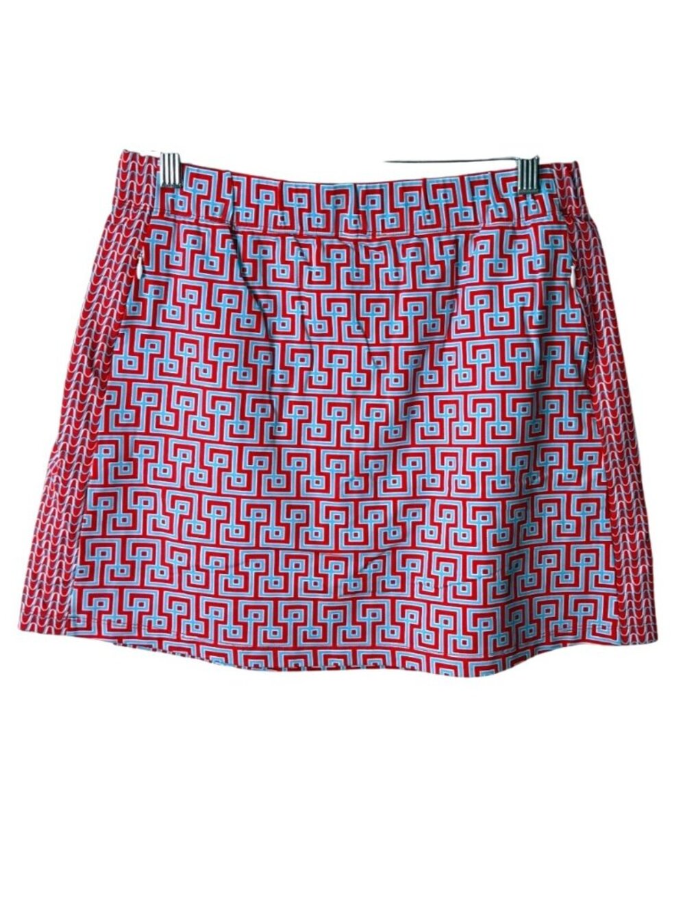 J. McLaughlin Womens Medium Skort Red Blue Geometric Print Catalina-Cloth Tennis